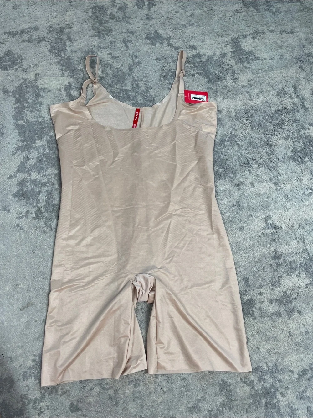 NWT Spanx Thinstincts 2.0 Openbust Mid Thigh Bodysuit Beige Plus Size 3X